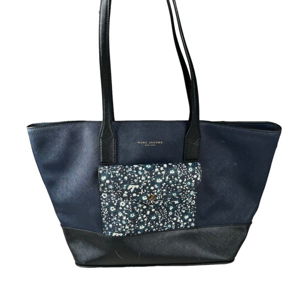 Marc Jacobs College Navy & Black Peacoat Tote w Magnetic‎ Snap - Picture 1 of 16